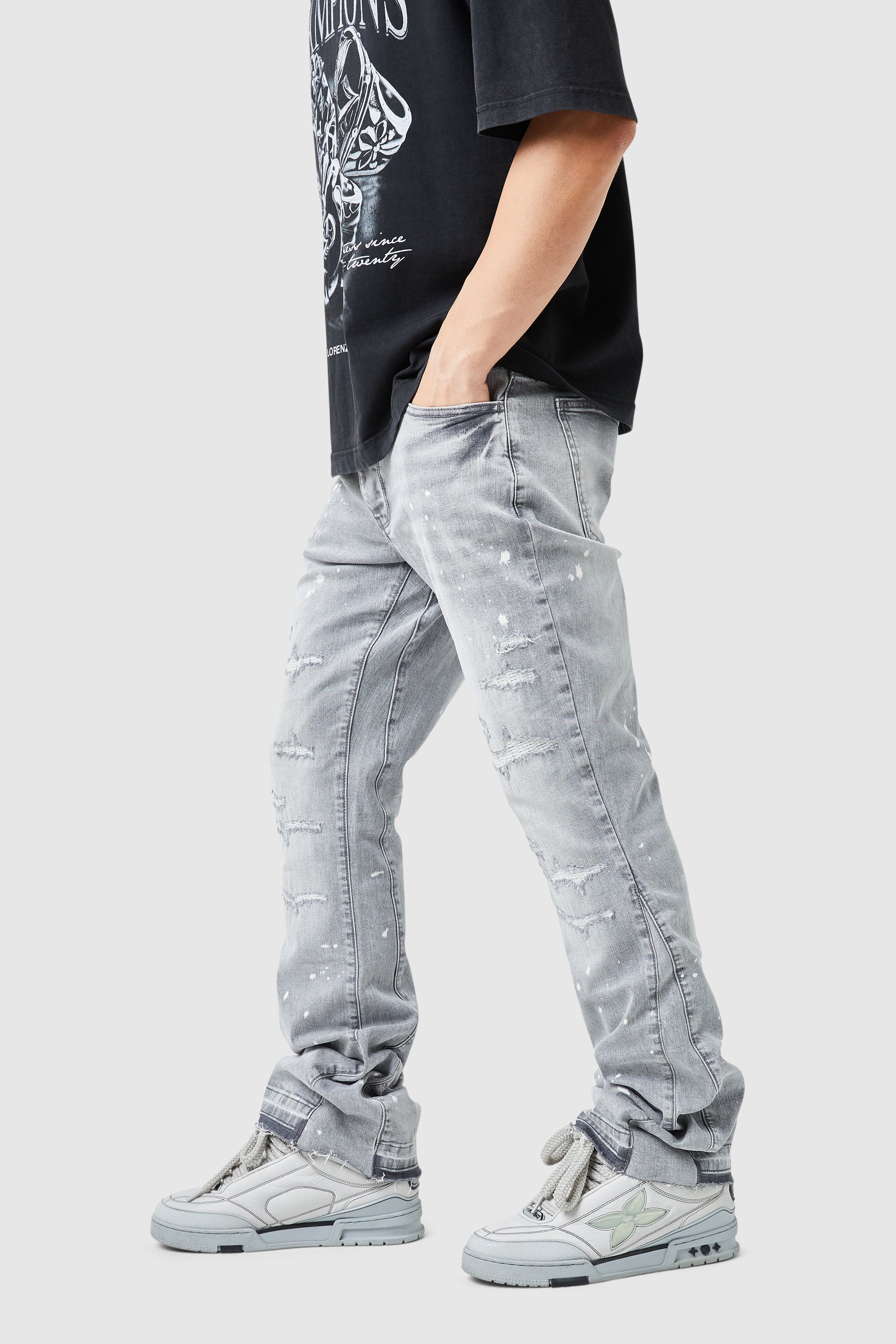 Oasis 2.0 Flare Jean - Light Grey ¨C Lorenzo