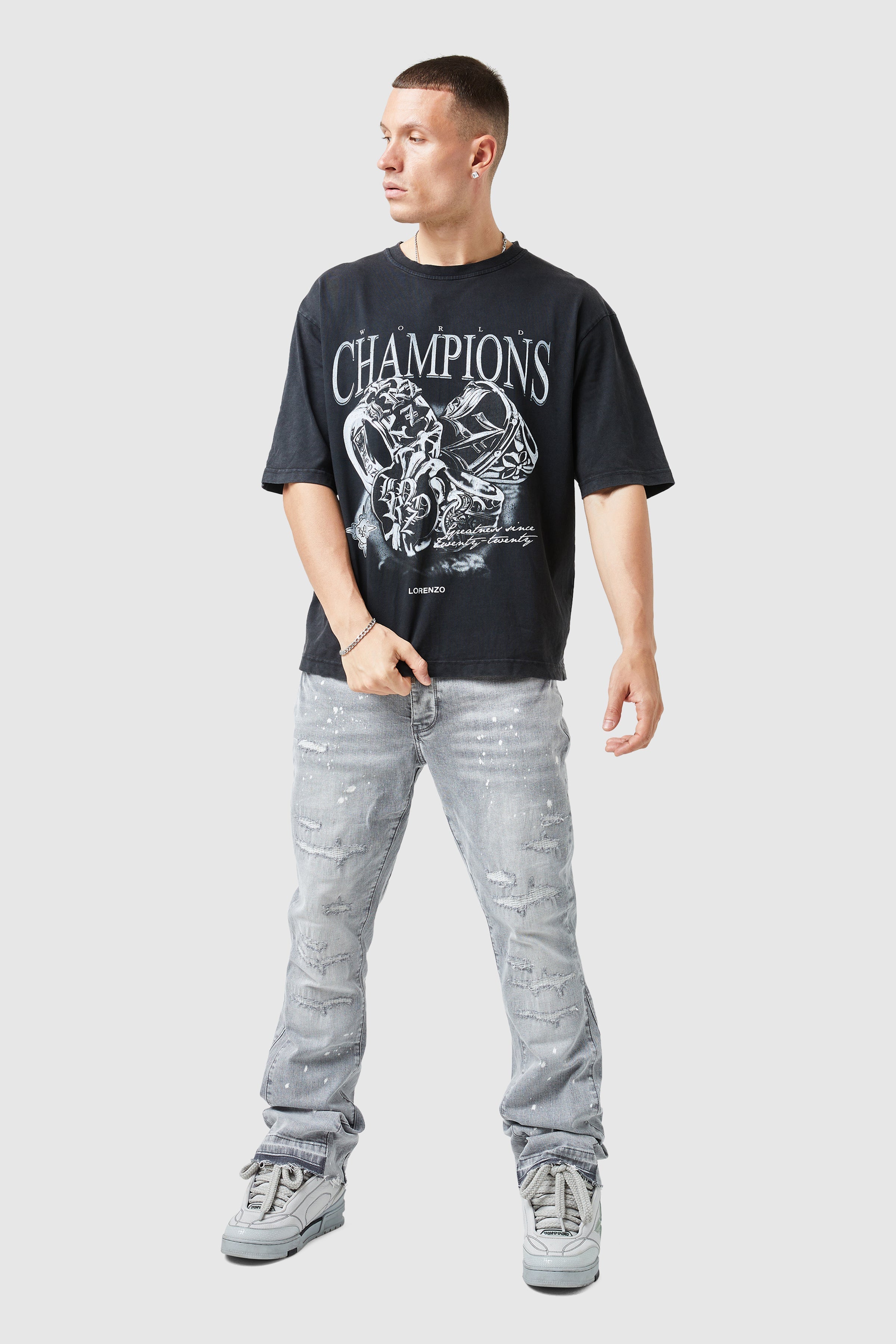 Oasis 2.0 Flare Jean - Light Grey ¨C Lorenzo