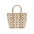 MCM Toni Mini Visetos Monogram Leather-Trimmed Tote Crossbody Bag – Unisex, Beige