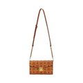 MCM Tracy Monogram Canvas & Leather Flap Crossbody Bag – Cognac Brown