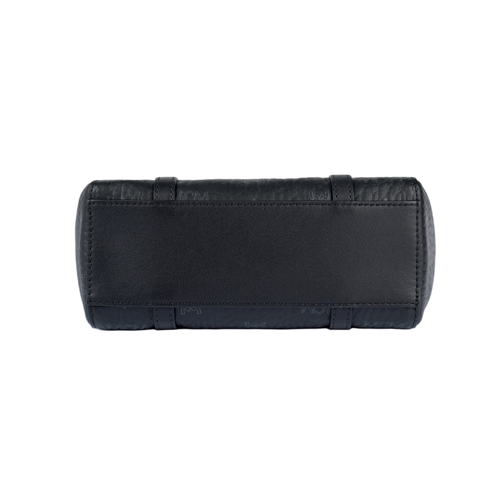 MCM Toni Mini Visetos Monogram Coated Canvas & Nappa Leather Tote Crossbody Bag – Black