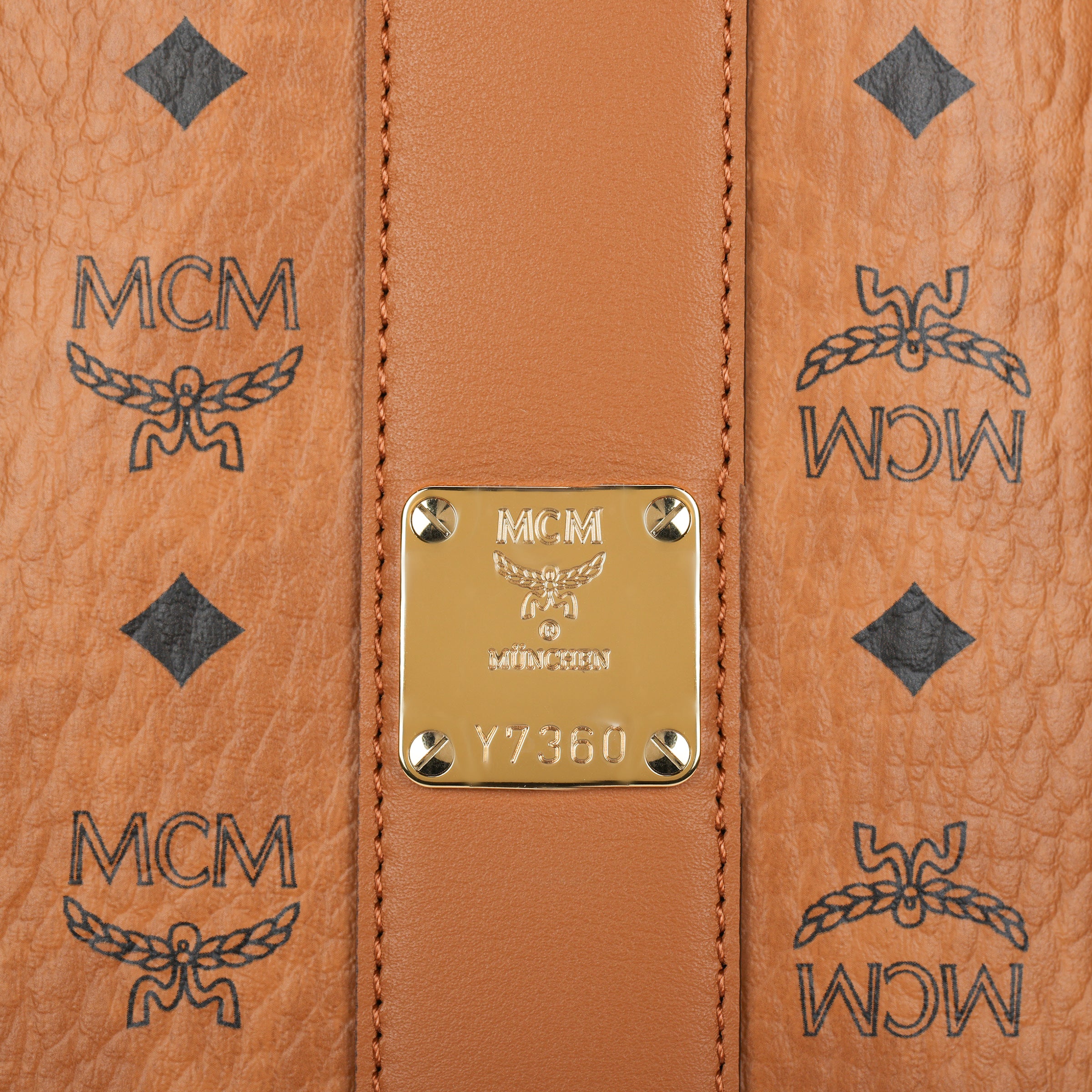 MCM Liz Medium Reversible Tote Bag – Classic Visetos Monogram Canvas, Large Capacity, Removable Pouch, Women's Shoulder Bag, Cognac Brown