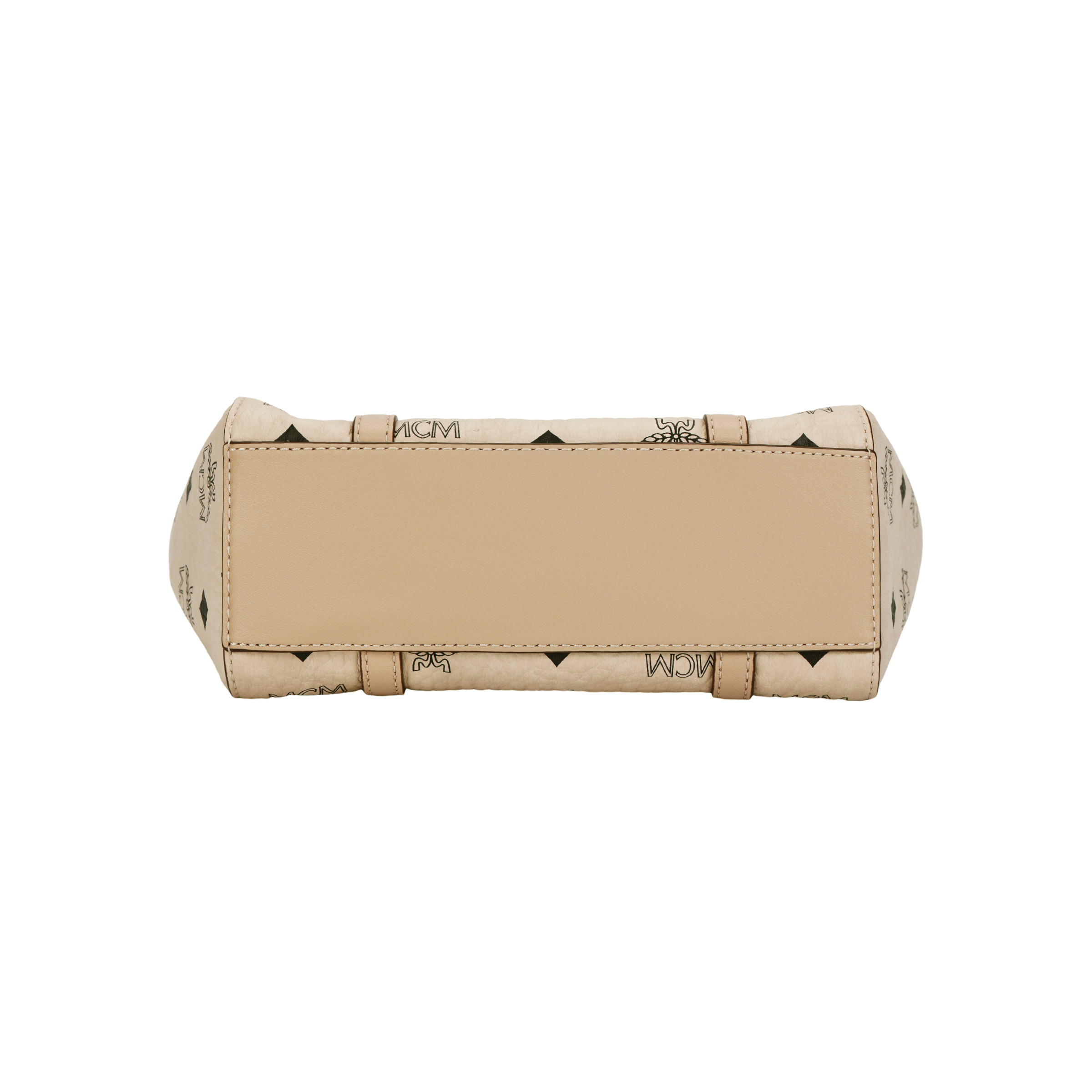 MCM Toni Mini Visetos Monogram Leather-Trimmed Tote Crossbody Bag – Unisex, Beige