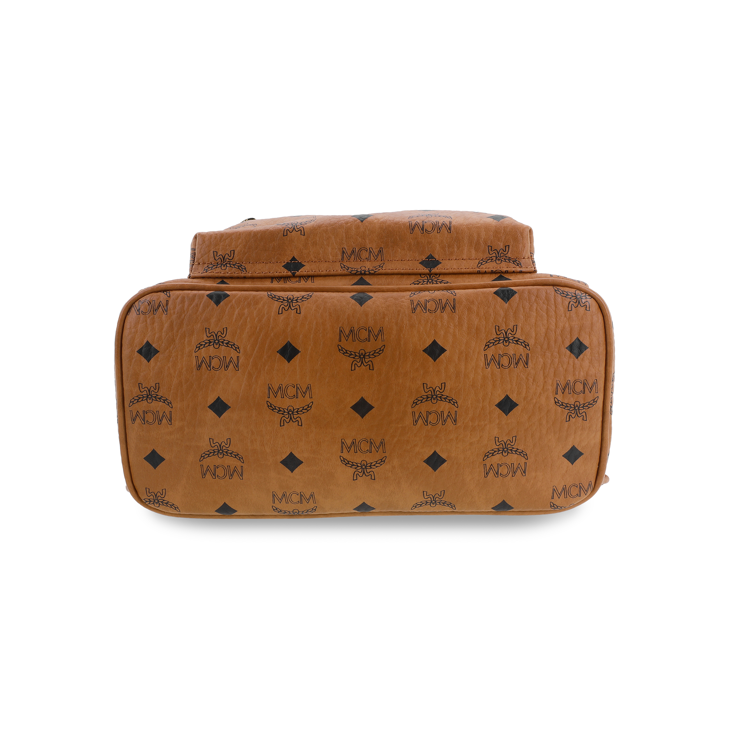 MCM Stark Small Visetos Monogram Studded Backpack – Unisex, Cognac Brown